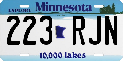 MN license plate 223RJN