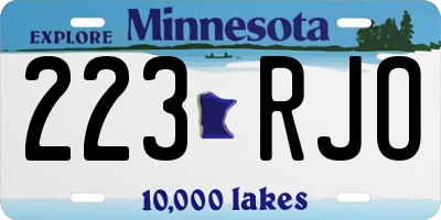 MN license plate 223RJO