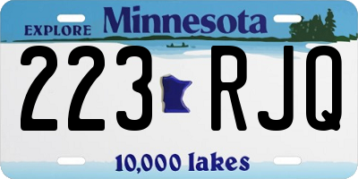 MN license plate 223RJQ