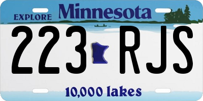 MN license plate 223RJS