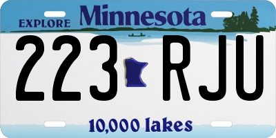 MN license plate 223RJU