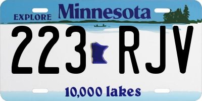 MN license plate 223RJV