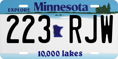 MN license plate 223RJW