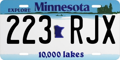 MN license plate 223RJX