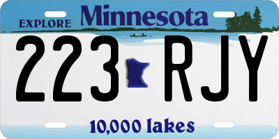 MN license plate 223RJY