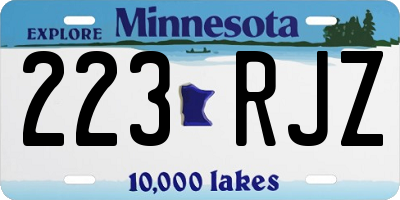 MN license plate 223RJZ