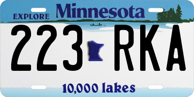 MN license plate 223RKA