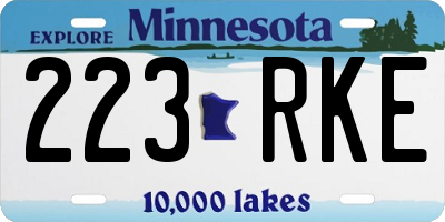 MN license plate 223RKE