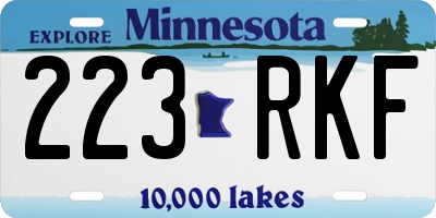 MN license plate 223RKF