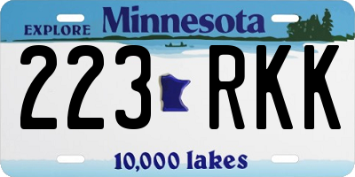 MN license plate 223RKK