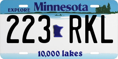 MN license plate 223RKL