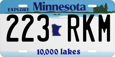 MN license plate 223RKM