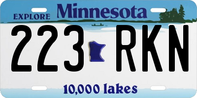 MN license plate 223RKN