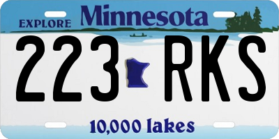 MN license plate 223RKS