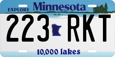 MN license plate 223RKT
