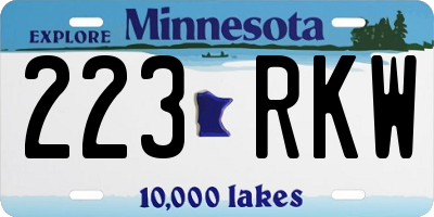 MN license plate 223RKW