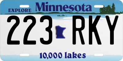 MN license plate 223RKY