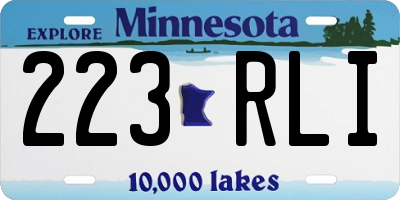 MN license plate 223RLI