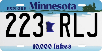 MN license plate 223RLJ