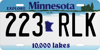 MN license plate 223RLK