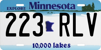 MN license plate 223RLV