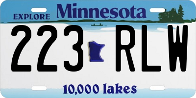 MN license plate 223RLW