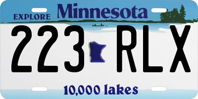 MN license plate 223RLX