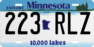 MN license plate 223RLZ