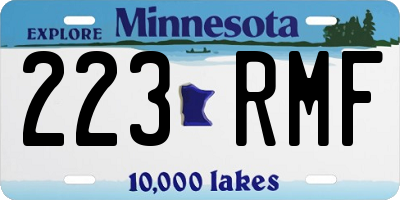 MN license plate 223RMF