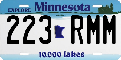 MN license plate 223RMM