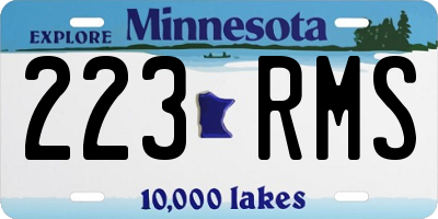 MN license plate 223RMS