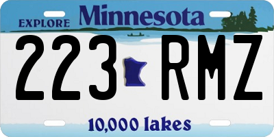 MN license plate 223RMZ
