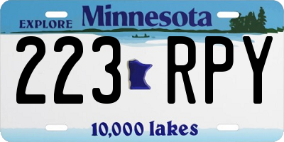 MN license plate 223RPY