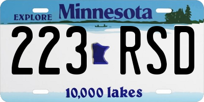 MN license plate 223RSD
