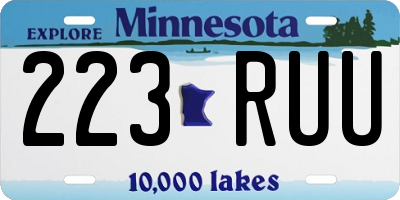 MN license plate 223RUU