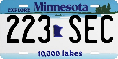 MN license plate 223SEC
