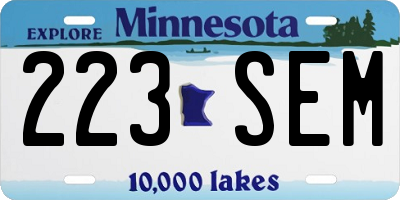MN license plate 223SEM