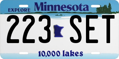 MN license plate 223SET