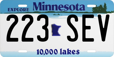 MN license plate 223SEV
