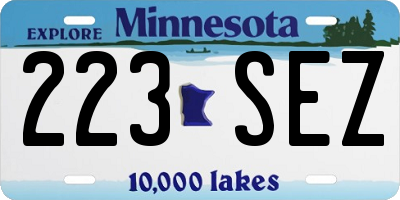MN license plate 223SEZ