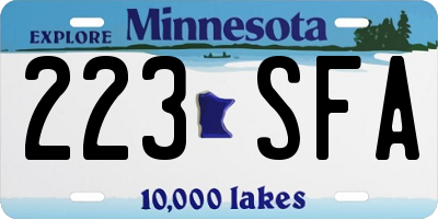 MN license plate 223SFA