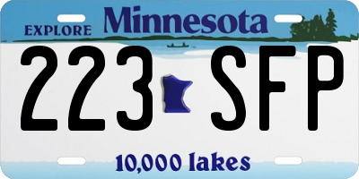 MN license plate 223SFP
