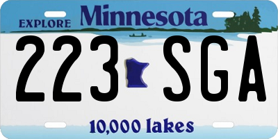 MN license plate 223SGA