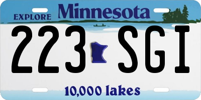 MN license plate 223SGI