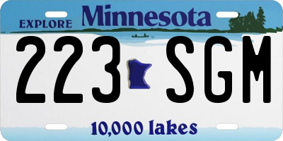 MN license plate 223SGM