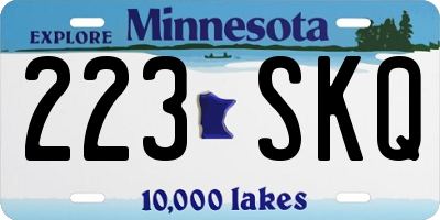 MN license plate 223SKQ