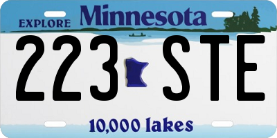 MN license plate 223STE