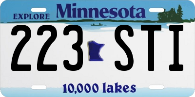 MN license plate 223STI
