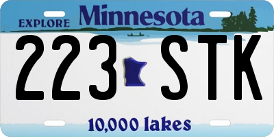 MN license plate 223STK