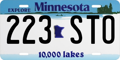 MN license plate 223STO